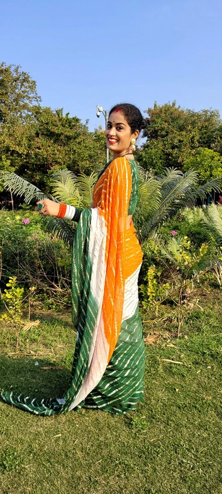 Tiranga Saree uploaded by Nayla Gota Patti, Jaipur on 7/13/2023
