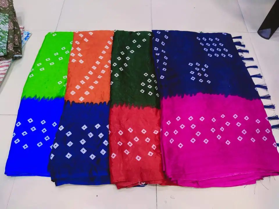 Bandhej cotton saree  uploaded by SHV Sh handloom on 7/13/2023
