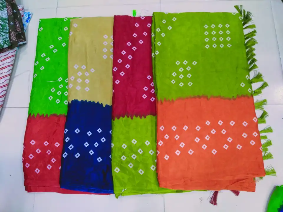 Bandhej cotton saree  uploaded by SHV Sh handloom on 7/13/2023