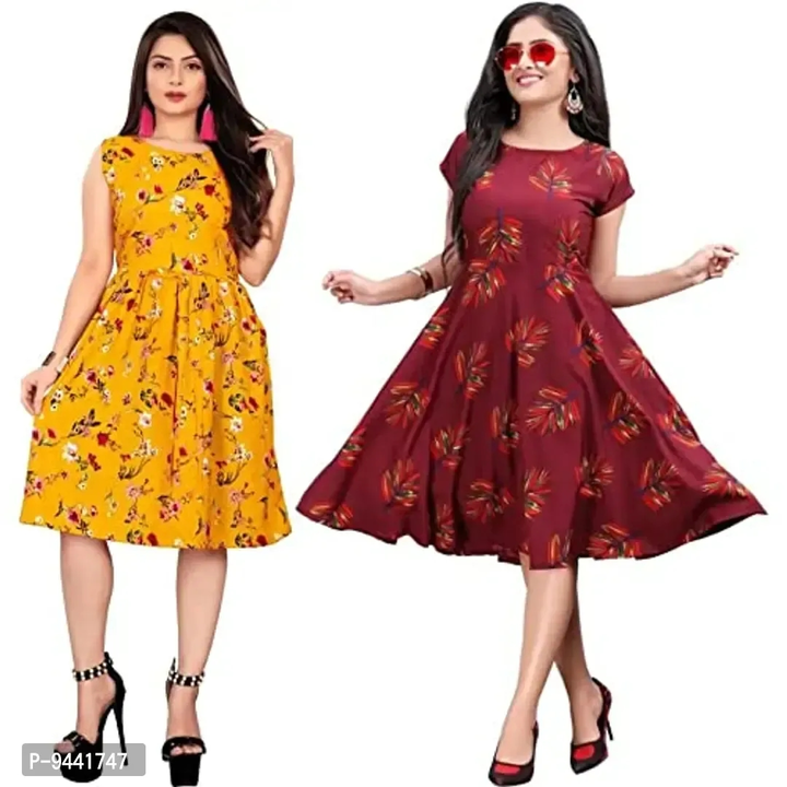 HIRLAX Short Dresses for Women - Crepe Printed Western Dress for Girls Combo, Office Wear for Women, uploaded by business on 7/13/2023