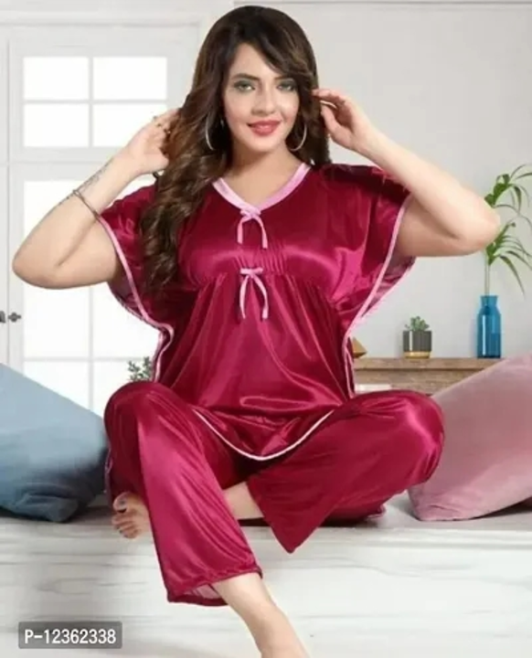 Nightsuits For Women/Divine Fashionable Satin Nightsuit Set/Kaftan Night Suit Set uploaded by business on 7/13/2023