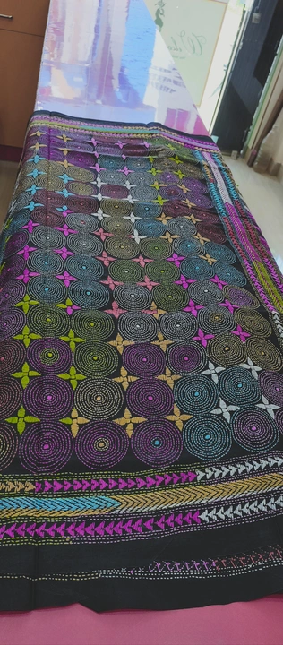 Bangalore silk katha stitch  uploaded by Dhaniakhali Sharee Sambhar on 7/13/2023