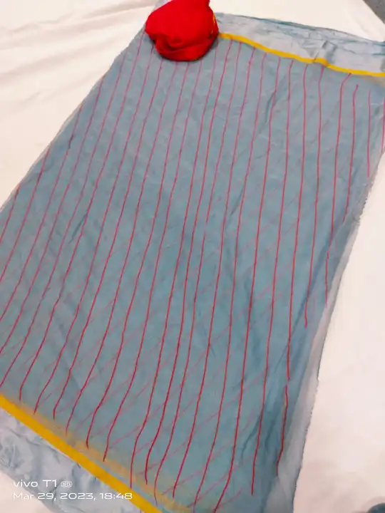 Pure semi chiffon satan zari Fabric saree uploaded by Deepika Designer Saree on 7/13/2023