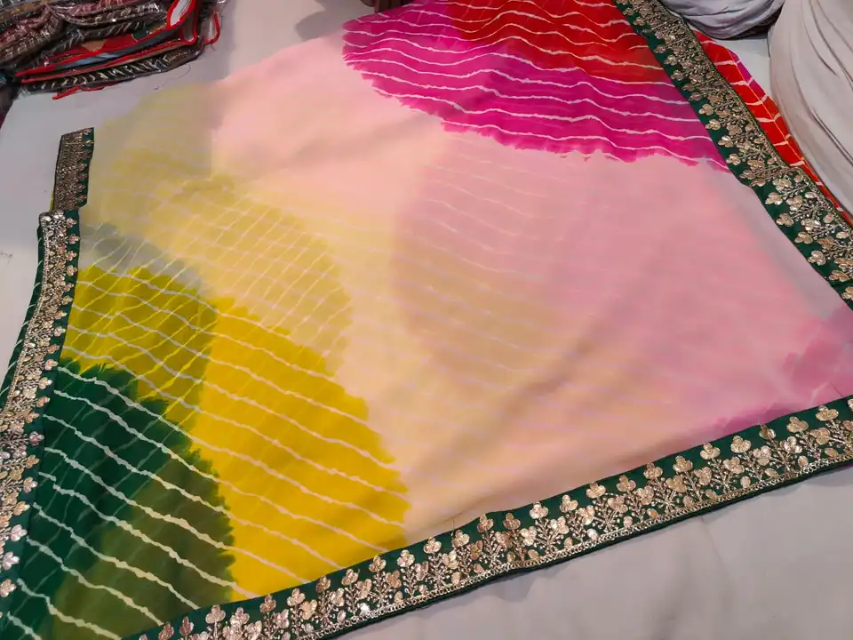 Catonik Gerogert fabric gotta patti border saree uploaded by Deepika Designer Saree on 7/13/2023