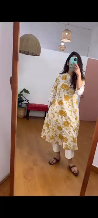 Summer friendly Kurtas with cotton pant in beautiful floral print A-line princess kurti

Fabric : pu uploaded by Mahipal Singh on 7/13/2023