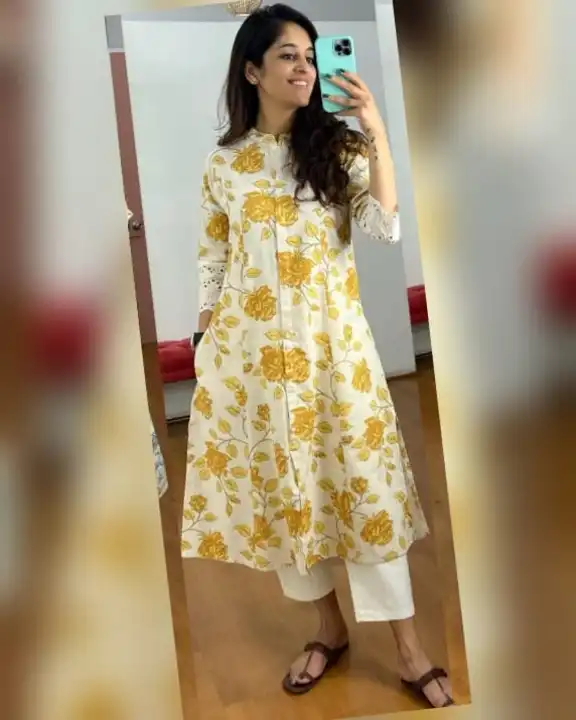 Summer friendly Kurtas with cotton pant in beautiful floral print A-line princess kurti

Fabric : pu uploaded by Mahipal Singh on 7/13/2023