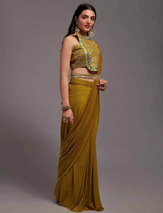 Ready to wear saree with stitched blouse uploaded by Teeya Creation on 7/13/2023