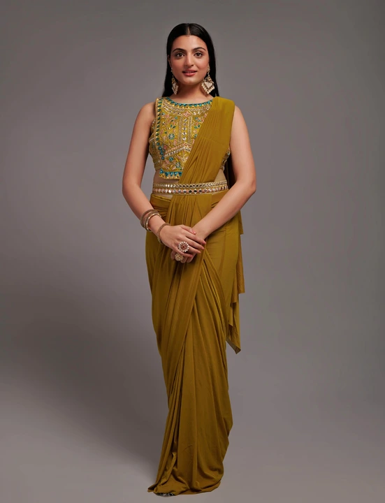 Ready to wear saree with stitched blouse uploaded by business on 7/13/2023