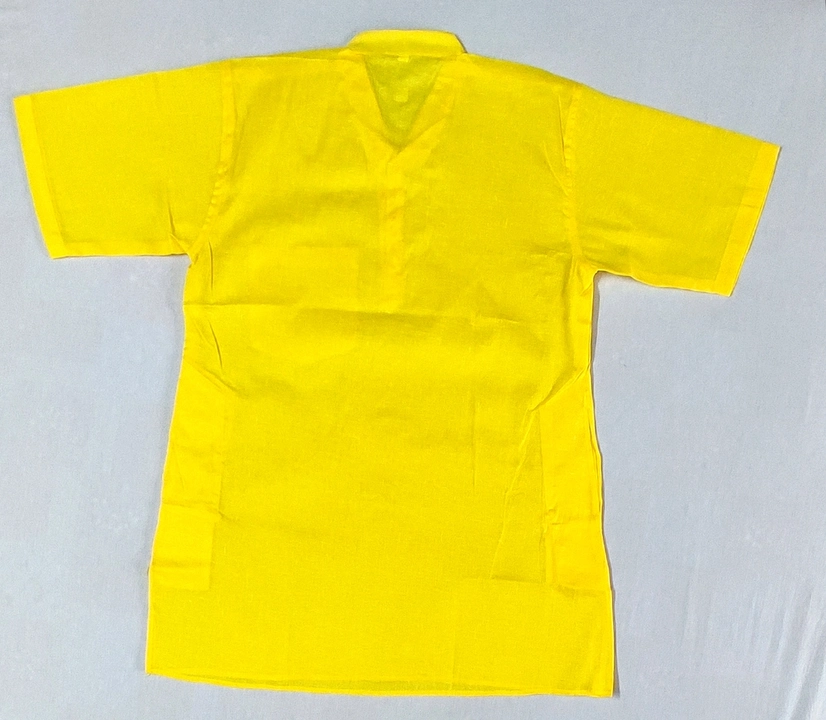 Men yellow short khadi kurta  uploaded by murtuza chikan handicraft on 7/13/2023