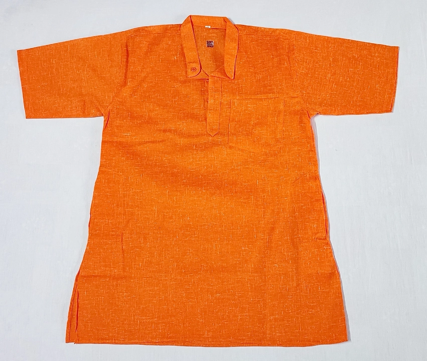 Men short orange khadi kurta  uploaded by murtuza chikan handicraft on 7/13/2023