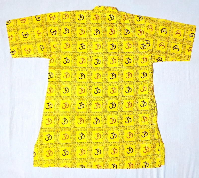 Men Om prin yellow short magic kurta  uploaded by murtuza chikan handicraft on 7/13/2023
