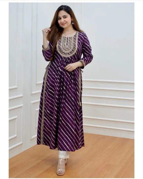 Reyon Embroided kurti with pent  uploaded by PANIHARI COLLECTION CENTRE on 7/13/2023