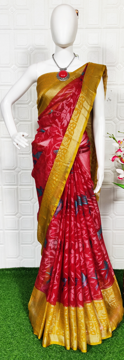 Brasso chiffon saree with blouse  uploaded by Kalpana creation on 7/13/2023