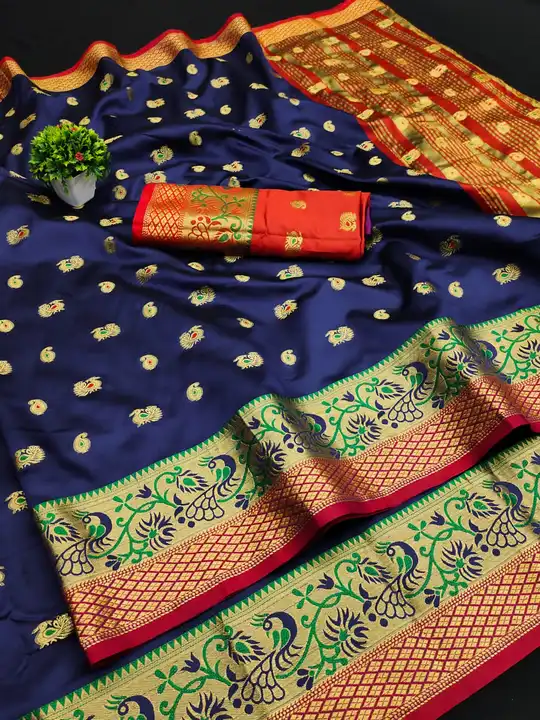Cotton silk saree with contrast blouse and border  uploaded by Kalpana creation on 7/13/2023