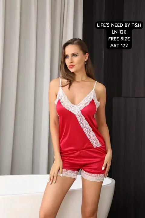 Babydolll Night Dress for female red color  uploaded by business on 7/13/2023