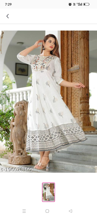 White Emorderd kurta uploaded by Manufacturer kurti .gowns on 7/14/2023