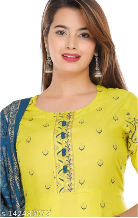 Yellow gown with dupatta  uploaded by Manufacturer kurti .gowns on 7/14/2023