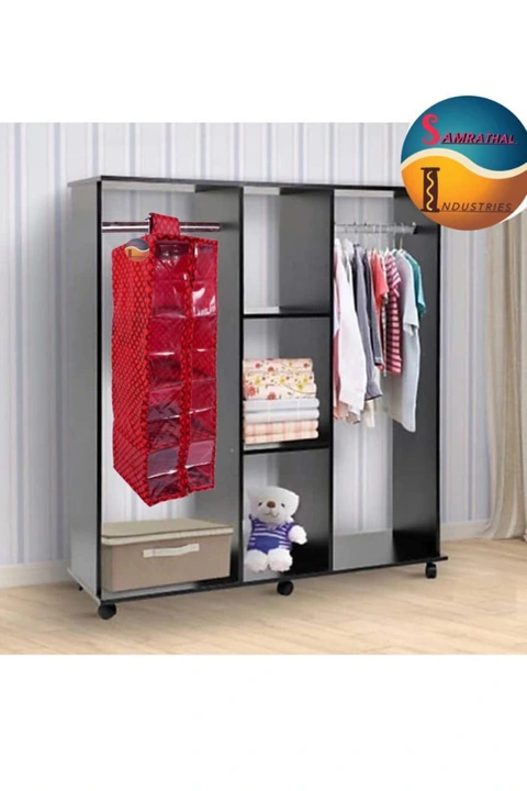 Red check print 4 self closet hanging organizer  uploaded by SAMRATHAL INDUSTRIES on 7/14/2023