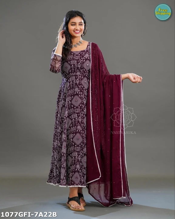 Sequence work gown with dupatta uploaded by Sms selection on 7/14/2023