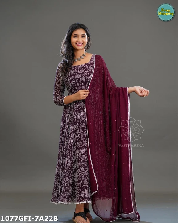 Sequence work gown with dupatta uploaded by Sms selection on 7/14/2023