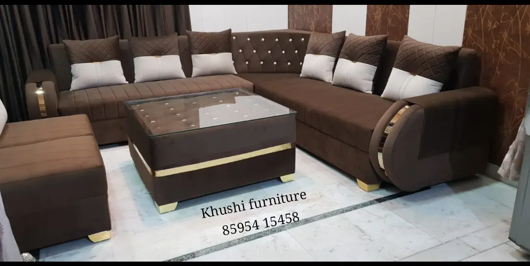 L shape sofa  uploaded by Khushi furniture on 7/14/2023