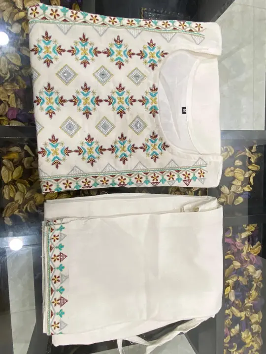 Embroidery kurti pant set uploaded by Animesh Fashion on 7/14/2023