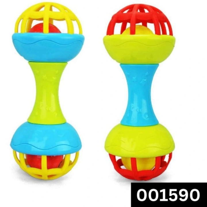 Dumbbell Rattle Toy For Babies (Pack Of 2 ) uploaded by Kidskart.online on 7/14/2023