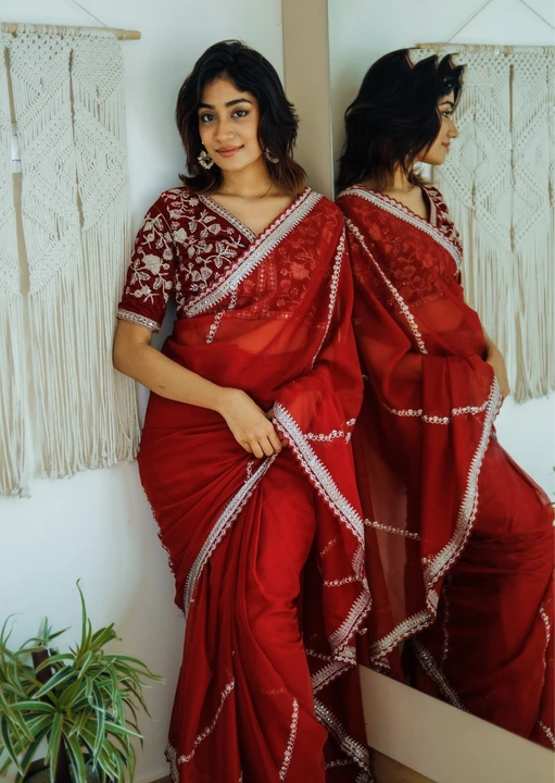 Fence saree party wear  uploaded by Marwadi Businessmen on 7/14/2023