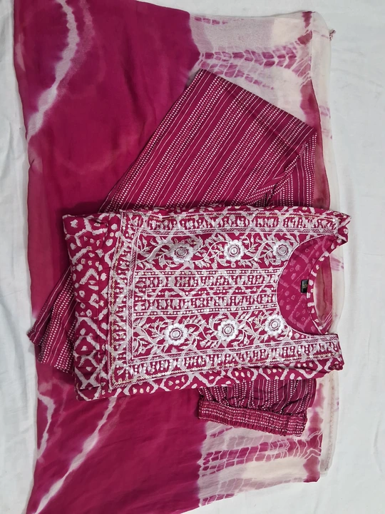 Nayra cut 3 pc with beautiful embroidery uploaded by RADHE INTERNATIONAL 2 on 7/14/2023