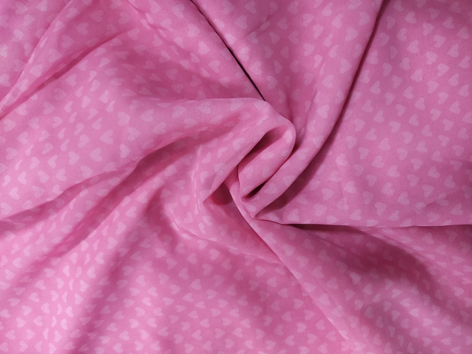 Georgette Heart Shape Fabric  uploaded by ShreeNidhi enterprise on 7/14/2023