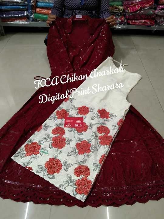 Kca anarkali chickenkari dress uploaded by business on 3/16/2021