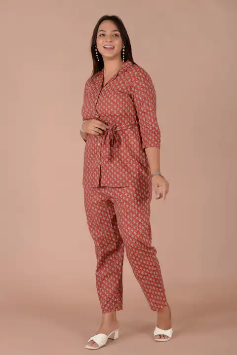 EXCLUSIVE COTTON PRINTED CO-ORDS SETS WITH PANT

SIZE:- 38-M,40-L,42-XL,44-XXL
 uploaded by V2 fashion on 7/14/2023