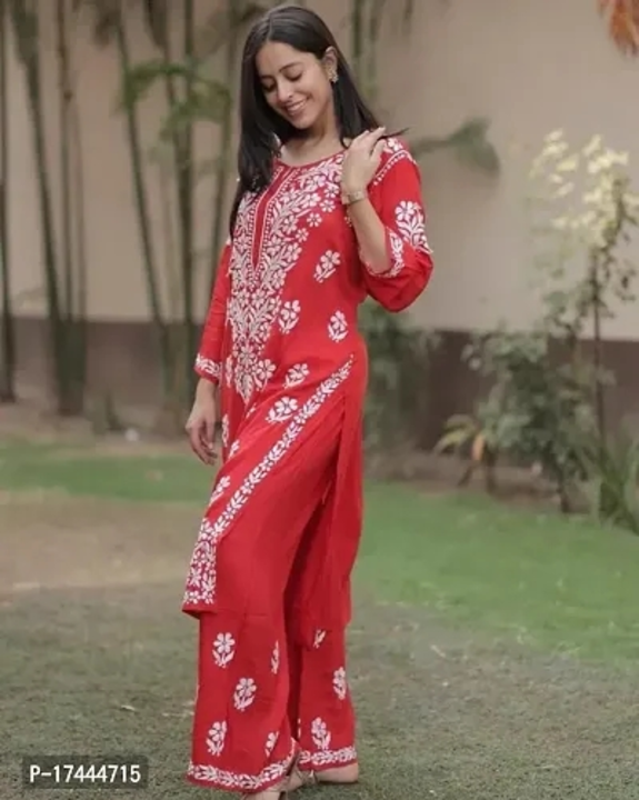 Fancy Rayon Cotton Kurta Set For Women
 uploaded by Prince Tiwari on 7/14/2023