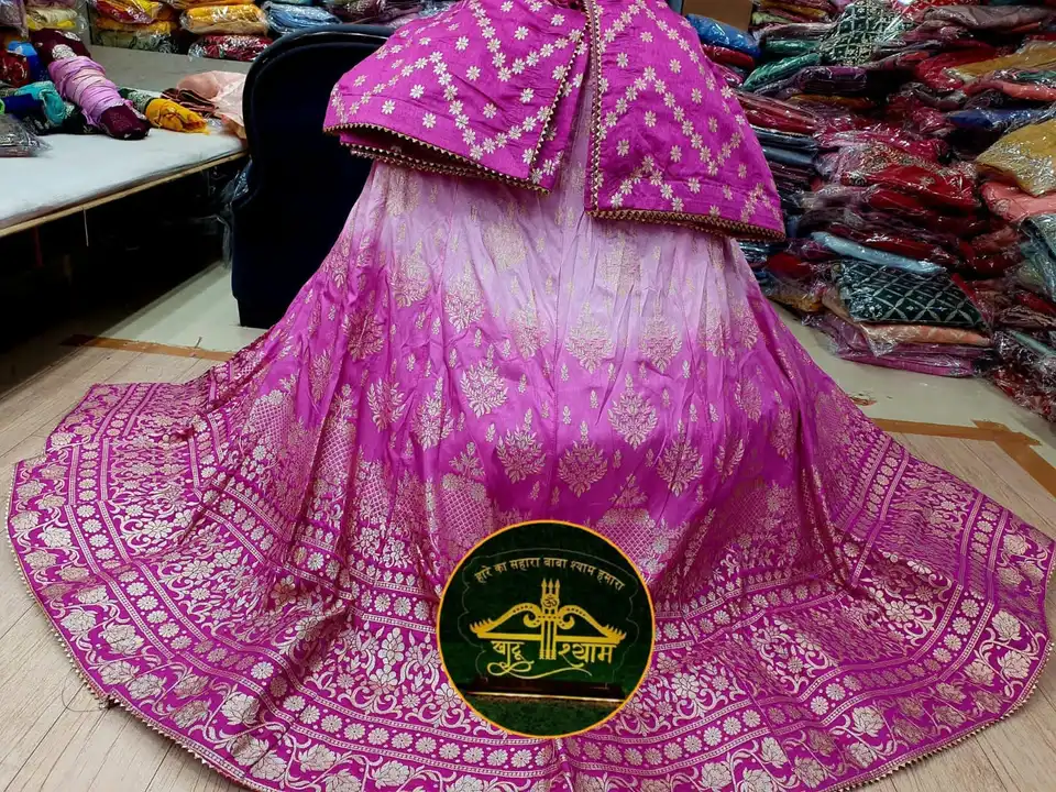 *Beautiful Lahenga*

*Pure  Banarasi Dolo silk langha & jari wark   & Jaipuri dai    dupatta pur Dol uploaded by Gotapatti manufacturer on 7/15/2023