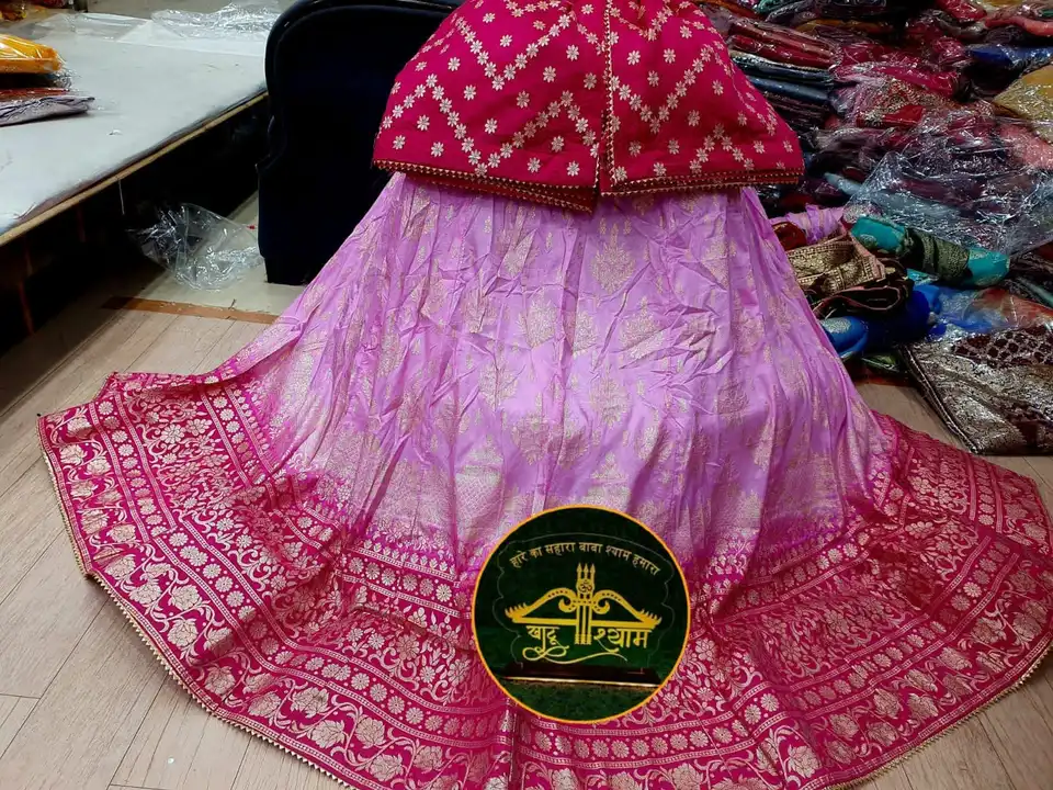 *Beautiful Lahenga*

*Pure  Banarasi Dolo silk langha & jari wark   & Jaipuri dai    dupatta pur Dol uploaded by Gotapatti manufacturer on 7/15/2023