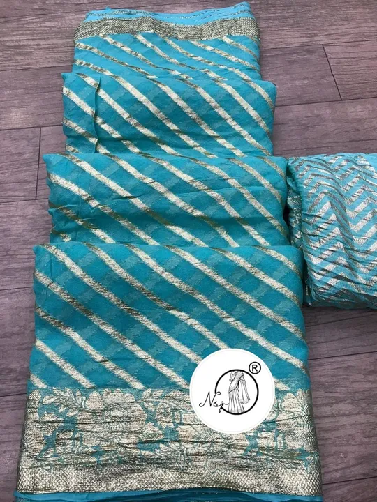 presents rajsthani party wear lehriya saree

beautiful colour combination saree for all ladies 

👉k uploaded by Gotapatti manufacturer on 7/15/2023