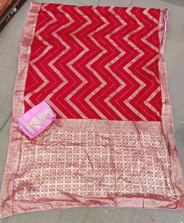 Pure dola zari zigzag Fabric uploaded by Deepika Designer Saree on 7/15/2023