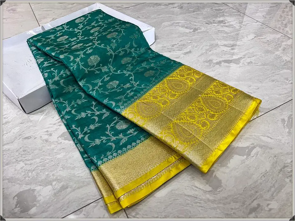 Banarasi daeyble semi jorjet silk saree  uploaded by Zainab fashion on 7/15/2023