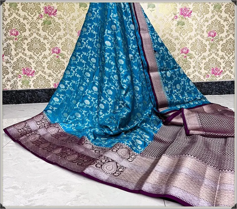 Banarasi daeyble semi jorjet silk saree  uploaded by business on 7/15/2023