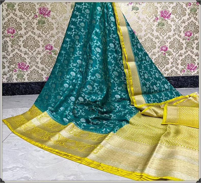 Banarasi daeyble semi jorjet silk saree  uploaded by Zainab fashion on 7/15/2023