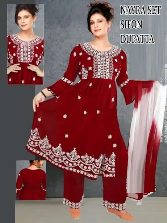 Post image Hey! Check out my new products called (Nayra Cut ) Kurti Pant With Dupatta set Embroidery Work
Fabric : Rayon
Colour : Mix Colours
Size. : XXL
Set : Pack of 4 Pieces One Set = 4 Colours = One Size