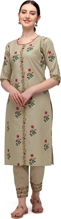 Cotton Embroidered Kurta Pant Set For Women uploaded by Promza Fashion on 7/15/2023