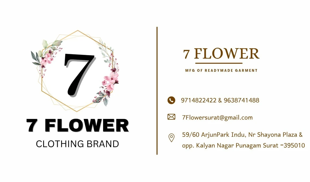 Visiting card store images of 7 flowers