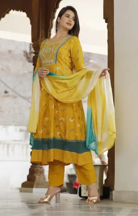 Anarkali gown 3ps uploaded by business on 7/15/2023