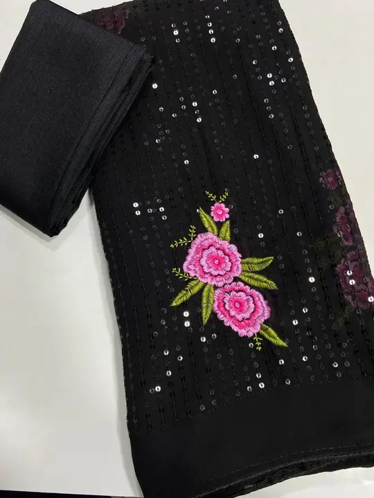 New Balck sequence saree design  uploaded by Fashion designer saree  on 7/15/2023