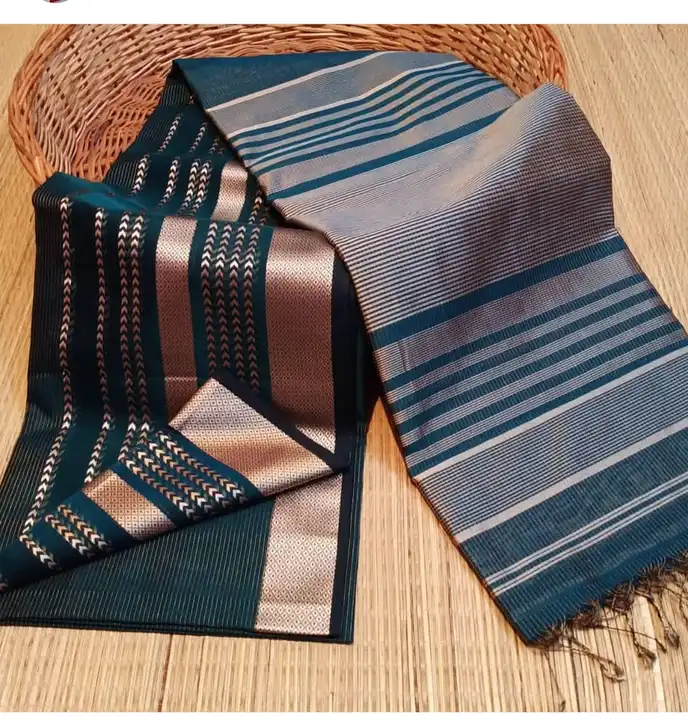 Maheshwari Soft silk saree with weaving border desig uploaded by Kiran Textile on 7/15/2023
