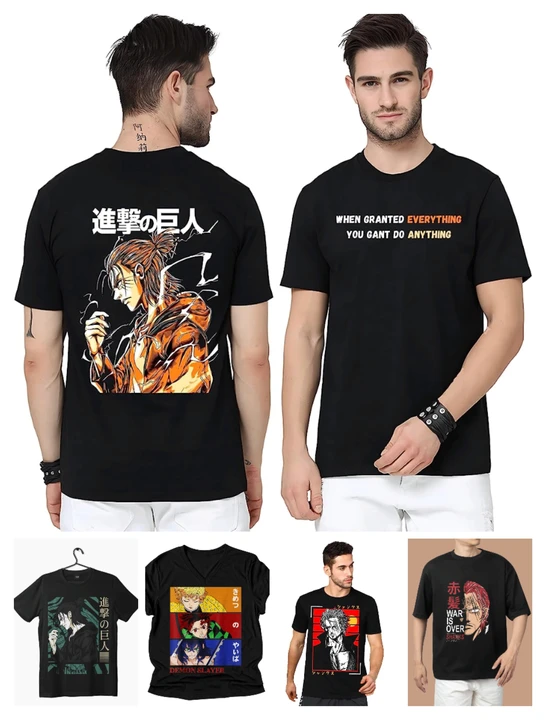 Anime graphic print tshirt  uploaded by S.S garment on 7/15/2023