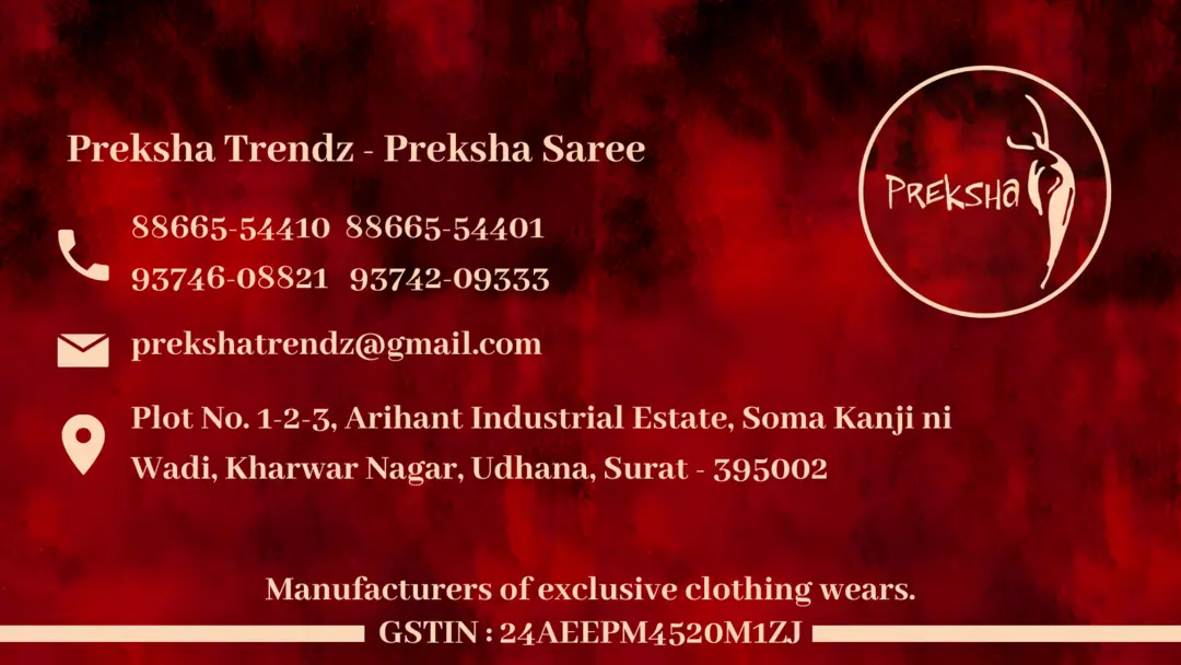 Visiting card store images of Preksha Saree