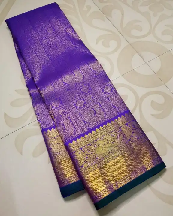 Rich pallu with allover Golden zari weaving design saree  uploaded by DHANANJAY CREATIONS on 7/15/2023