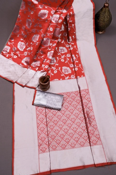 Rich Pallu With Allover Silver Flower Design Saree uploaded by DHANANJAY CREATIONS on 7/15/2023